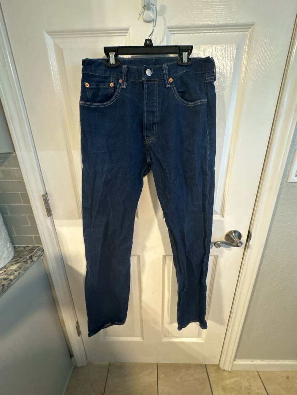 Levi's 501 '93 Straight Leg Dark Blue Denim Jeans Men's 32x34 Big E